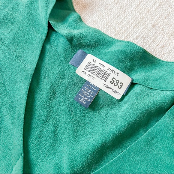 Emerald Green Short Sleeve Button Dress - Picture 3 of 6